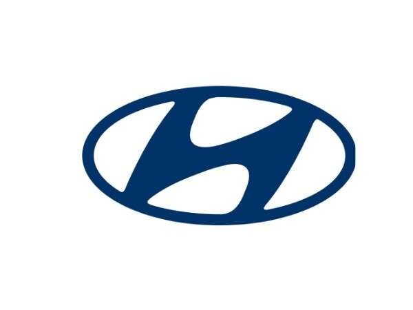 1990 Hyundai logo with the slanted H in blue