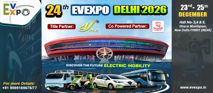 Official 24th EV-Expo Delhi 2026 announcement, 23–25 December at Bharat Mandapam