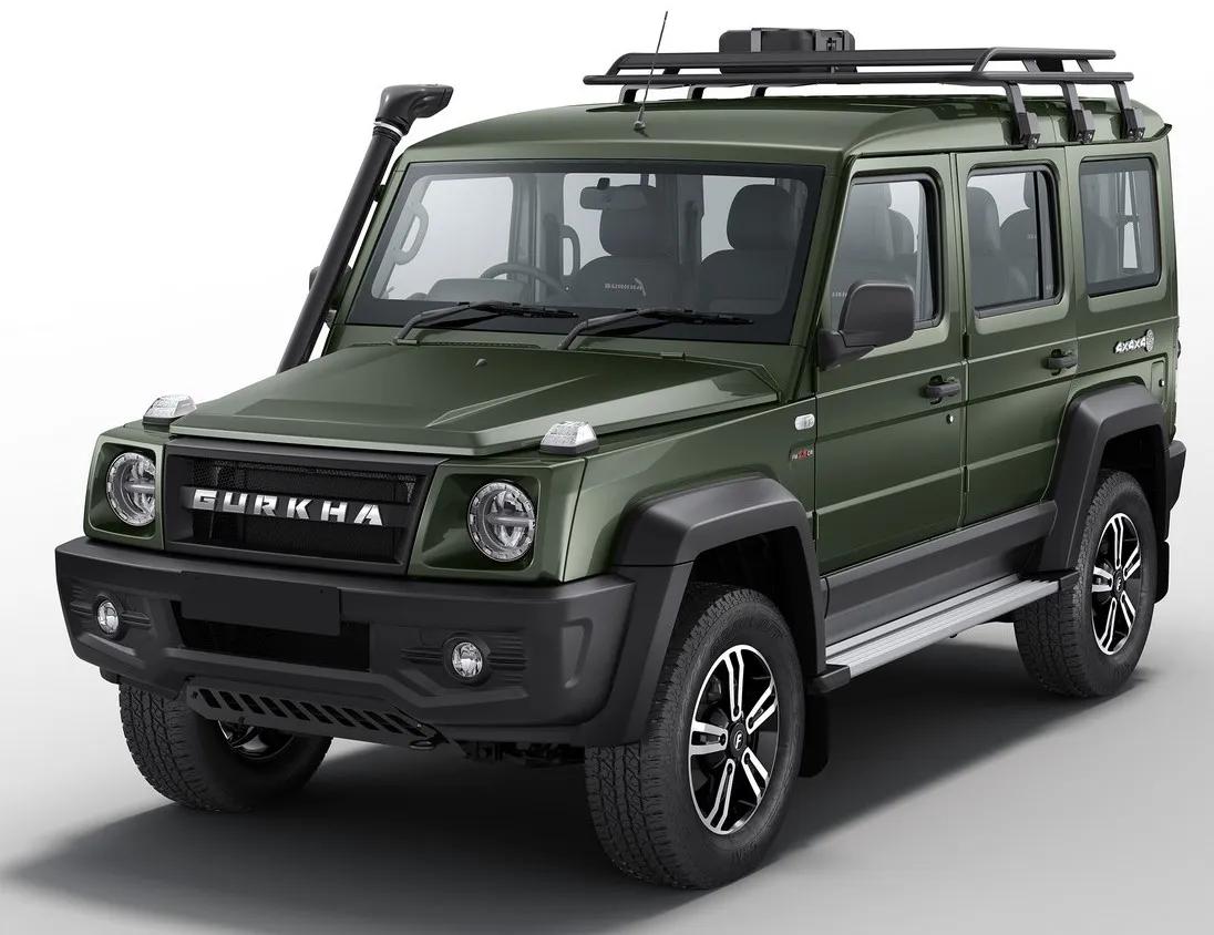 force-motors-gurkha-5-door-front-left-view