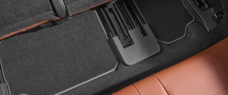 Textile foot mats for 3rd row of seats