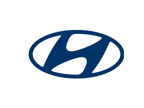 1990 Hyundai logo with the slanted H in blue