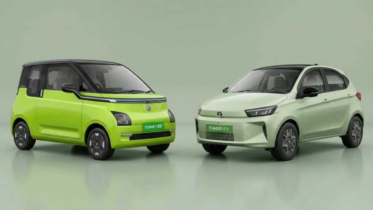Tata Tiago EV Facelift Vs MG Comet EV : Comparison of Most Affordable EVs Tata Tiago EV Facelift Vs MG Comet EV : Comparison of Most Affordable EVs-image